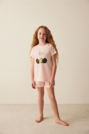 Kız Çocuk Avokado Baskılı Pijama Takımı