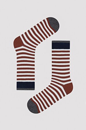 Erkek Çizgili 3lü Soket Çorap