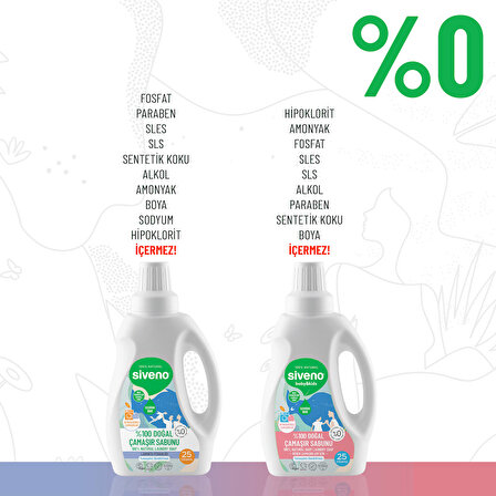 Siveno %100 Doğal Çamaşır Sabunu & Bebek Çamaşır Sabunu Kendinden Yumuşatıcılı Bitkisel Deterjan Konsantre Vegan 750 ml Set