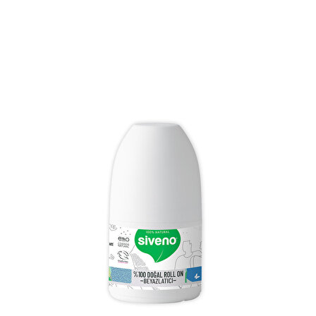 Siveno %100 Doğal Roll-On Beyazlatıcı Etkili Deodorant Ter Kokusu Önleyici Bitkisel Lekesiz Vegan 50 ml X 2 Adet