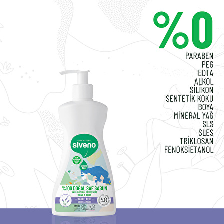 Siveno %100 Doğal Sıvı Kastil Sabun Lavanta Yağlı Yoğun Nemlendirici Arındırıcı Bitkisel Vegan 300 ml X 2 Adet