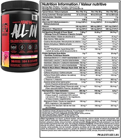 Mutant Madness All-In Madness Preworkout 504 gr