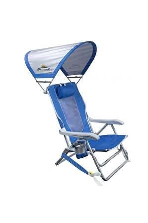 Sunshade 4 Kademeli Güneşlikli Katlanır Plaj Sandalyesi