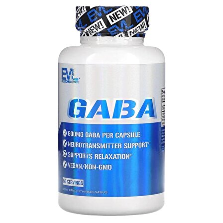 EVLution Nutrition GABA 600 mg 60 Veggie Capsules