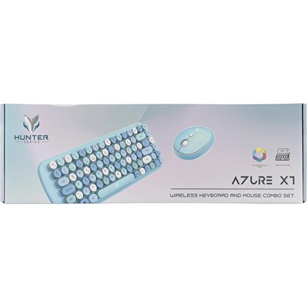 Hunter Series Azure Xt Retro Kablosuz Klavye ve Mouse Setı