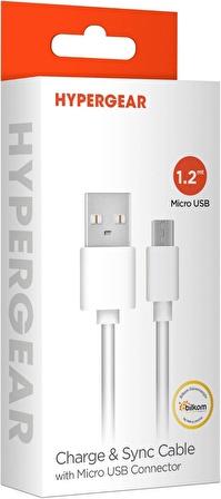 Hypergear Micro USB Şarj ve Senkronizasyon Kablosu, Beyaz