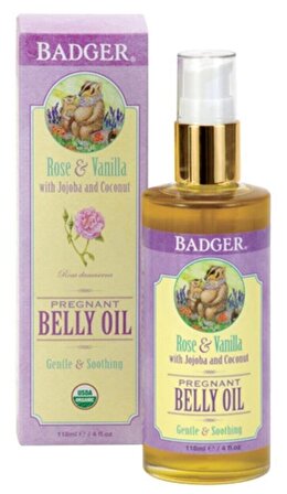  Badger Rose and Vanilla Belly Oil 118ml