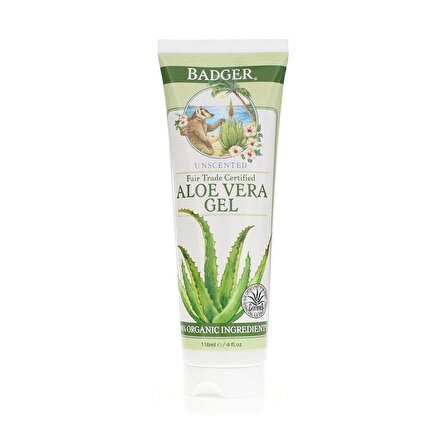 Badger Aloe Vera Jel Tüm Cilt Tipleri İçin Aloe Veralı Su Bazlı Yağsız Nemlendirici Yüz Bakım Losyonu 118 ml