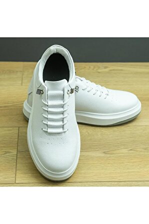 +6 cm Boy Uzatan Gizli Topuklu Bağcık Detaylı Erkek Spor Ayakkabı, Sneaker