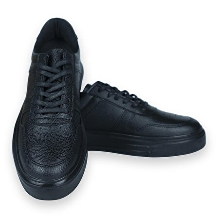 Siyah Renk +7cm Boy Uzatan Gizli Topuklu Spor Ayakkabı Erkek Sneaker