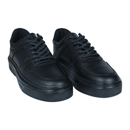 Siyah Renk +7cm Boy Uzatan Gizli Topuklu Spor Ayakkabı Erkek Sneaker
