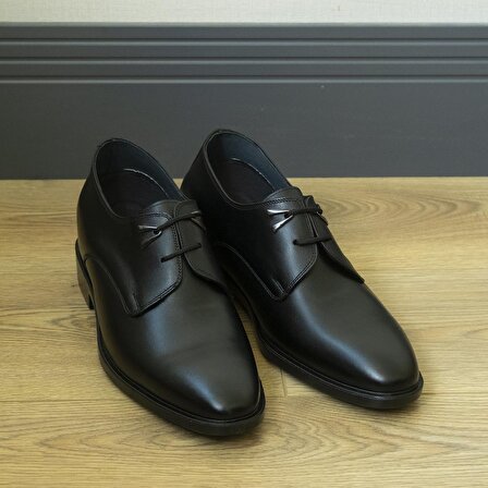 El Yapımı Oxford Model Çift Bağcık 7/ 9 Cm Boy Uzatan Gizli Topuklu Erkek Ayakkabı Damatlık Kundura