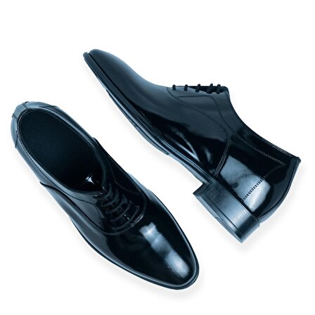 Yapımı Hakiki Deri Özel Koleksiyon Rugan +7/9cm Boy Uzatan Gizli Topuk Klasik Ayakkabı Damatlık 