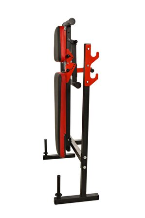 House Fitness HF800 Kırmızı Katlanabilir ve Ayarlanabilir Bench Press Sehpası