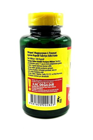 Vitapol Magnezyum L-treonat 2000 Mg 100 Vegan Kapsül Mgltreonat
