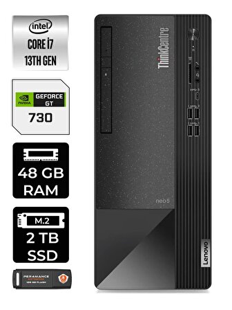 LENOVO Neo 50T i7 13700 48GB RAM 2TB SSD GT730/4GB W11PRO 12JD0008TR MASAÜSTÜ PC & PER4 BELLEK