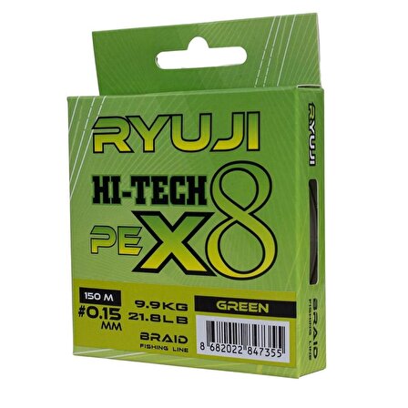 Ryuji X8 150m 0.15mm Green İp Misina