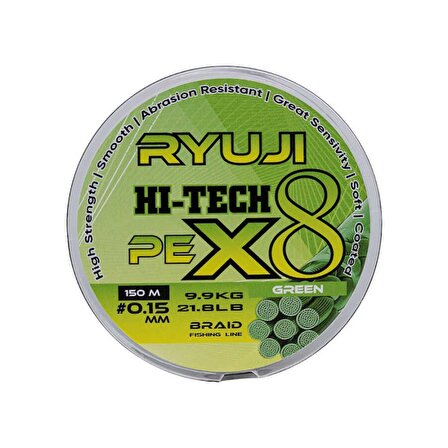 Ryuji X8 150m 0.06mm Green İp Misina