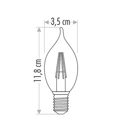 Cata CT-4281 4W 220V E14 Duylu Led Rustik Kıvrık Ampul Amber Renk 5 Adet