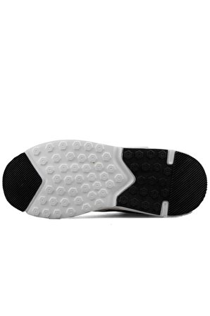 Mega Erkek Rahat İç Taban Siyah Beyaz Renk Fileli Dış Yüzey Bağcıklı Günlük Ayakkabı Sneakers