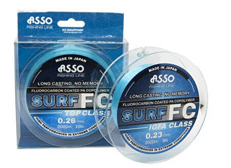 Asso Surf FC COATED Copolymer 1.000mt Long Casting Blue 0,34mm