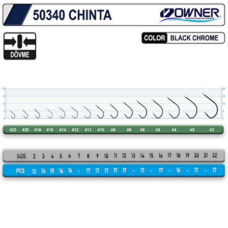 Owner 50340 Chinta Gun Black Chrome Olta İğnesi No:9