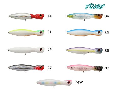 River Bighead Pop 130 13Cm 36G Popper Maket Balık RENK:74W