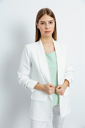 Lafaba Kadın Beyaz Blazer Ceket