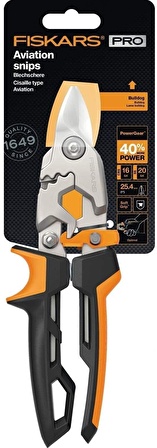 Fiskars 1027212 PowerGear Metal Levha Makası - Kısa Kesim