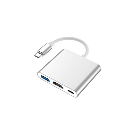 3 İN 1 TYPE-C TO HDMİ USB 3.0 + USB-C DÖNÜŞTÜRÜCÜ - ÇEVİRİCİ