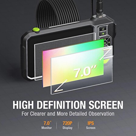 Teslong NTS700 Üç Lensli 1080P HD, Endüstriyel Endoskop Kamerası - 5m