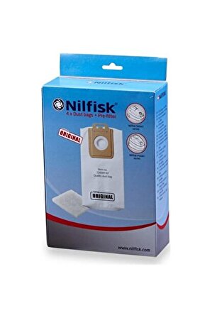 nilfisk 4+ Dust Bags + Pre Filtre 128389187