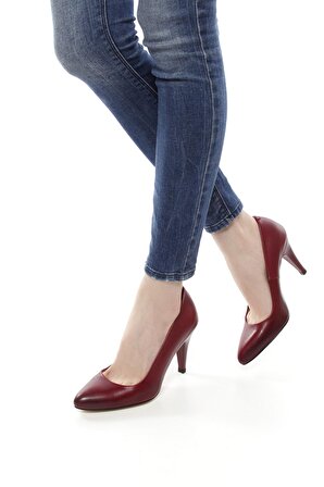 BORDO ANTİK Gön Hakiki Deri Sivri Burun İnce Yüksek Topuklu Stiletto Kadın Ayakkabı 22354