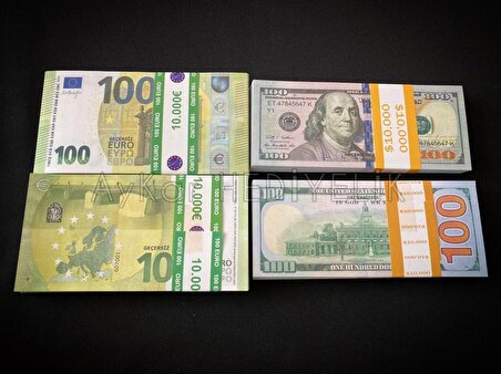 10 Deste Karma Euro ve Dolar Geçersiz Para 100  Euro  VE -100 Dolar