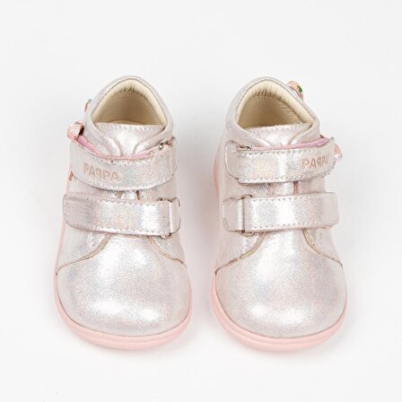 Paqpa Pera Kız Bebek Pembe Deri İlk Adım Ayakkabısı
