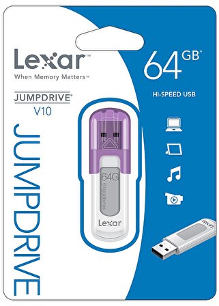 Lexar JumpDrive V10 64GB USB Bellek
