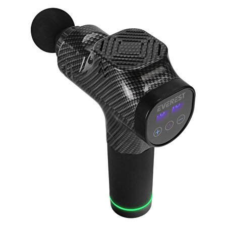 EV-MT51 Dijital Karbon Fiber/Siyah 2500 mAh Kablosuz dokunmatik Profesyonel masaj aleti
