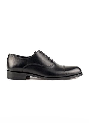 Maestro Siyah Hakiki Deri Kösele Taban Klasik Erkek Ayakkabı