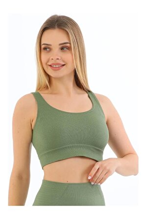 Kalın Askılı Pedsiz Fitilli Büstiyer Crop Fit Form Angel 5704