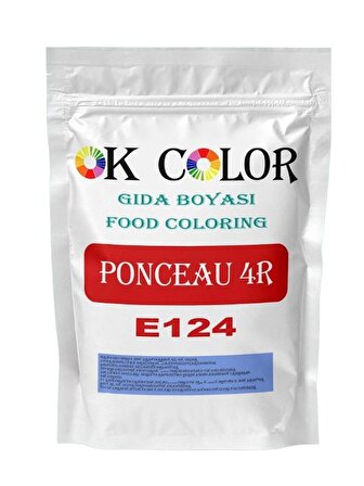 Ponceau 4r E124 Ponso 4r Kırmızı Toz Gıda Boyası 50 Gr