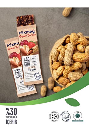 Elmalı, Çilekli Ve Yer Fıstıklı Meyve Bar 12*25gr