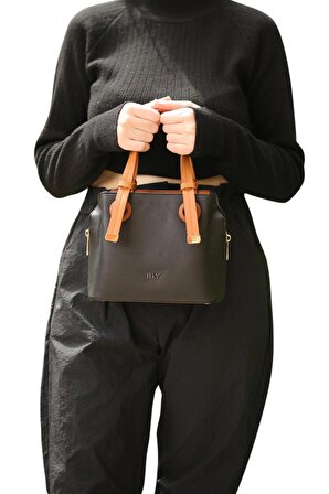 HKY Yüksek Kalite Mini Boy 3 Bölmeli El - Omuz Kadın Çanta