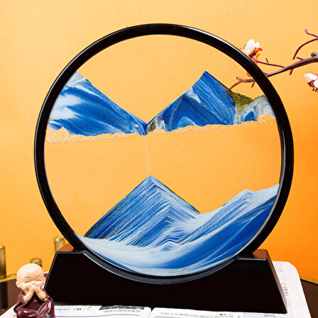 Denizin Huzuru: MEGA BOY Dekoratif Mavi Kum Saati - Ferahlatıcı Hareketli Sanat
