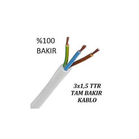 3x1.5 TTR TOPRAKLI KABLO TAM BAKIR KABLO FULL BAKIR KABLO (1 METRE SATIŞIMIZ)