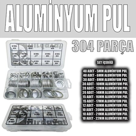 304 Parça Aluminyum Pul Seti