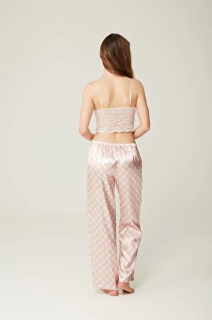 Pijama Takım Saten Sabahlık Büstiyer Pantolon Ashley Bigpoint - 3'lü Set
