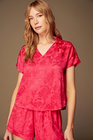 Pijama Şort Bluz Takım 1502 - 2'li Set Fuşya