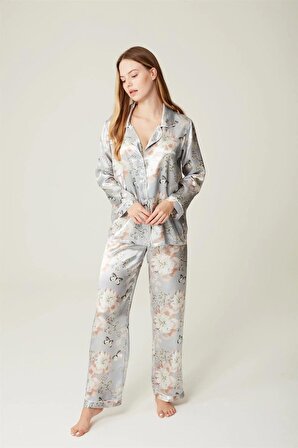 Pijama Takım Gecelik Gömlek Butterfly Elienor 2'li Set
