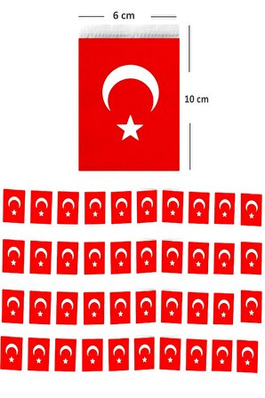 Türk Bayrağı ipli Küçük Boy (10 X 6 cm) - 1 Adet