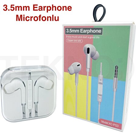 3.5mm Earphone Microfonlu Kulaklık XC-PG3